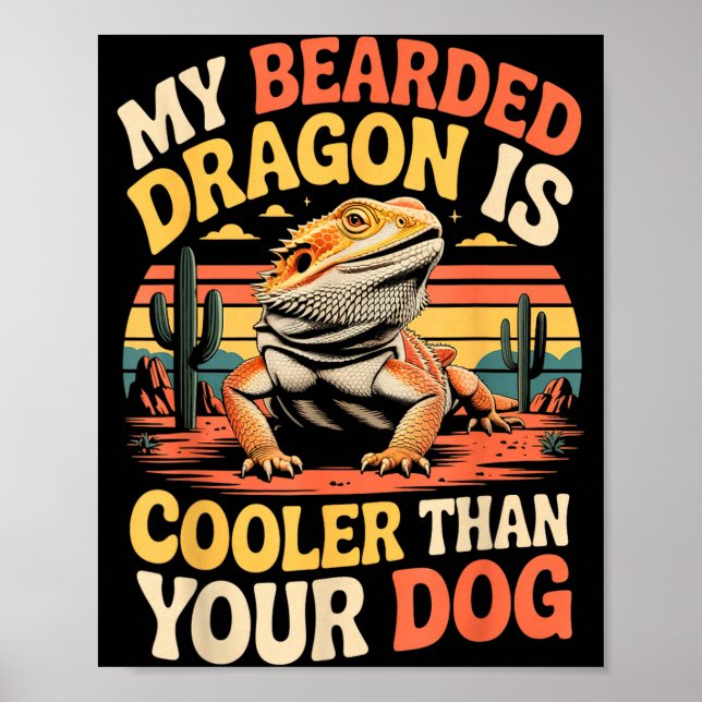 Affiche Bearded Dragon Cooler Reptile Animal Beardie Beard (Devant)
