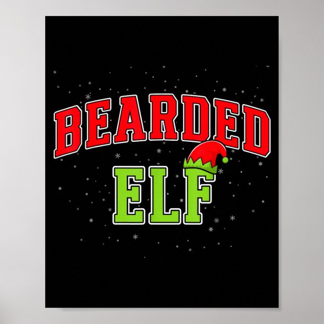Affiche Bearded Elf Christmas Family Matching Group Xmas  (Devant)