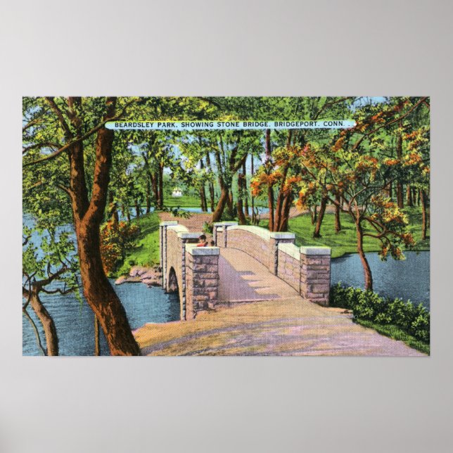Affiche Beardsley Park Vue sur le pont de pierre (Devant)