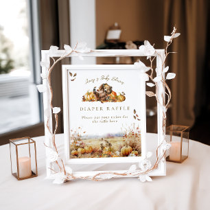 Affiche Bearly Wait Automne Baby shower des bois