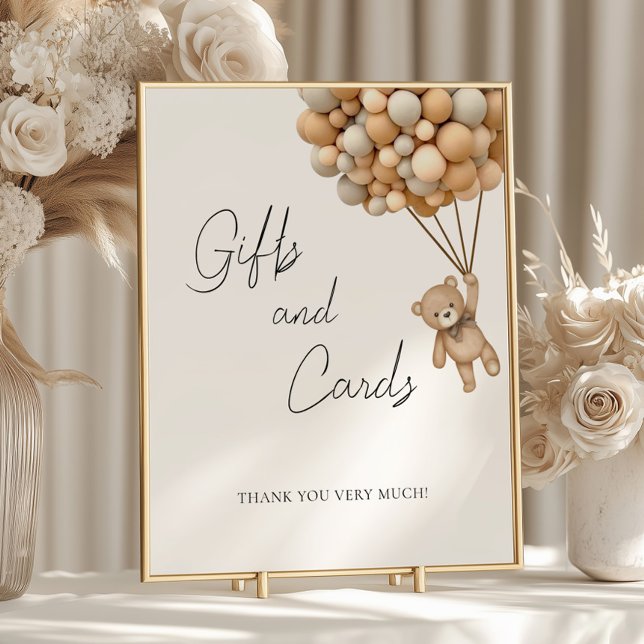 Affiche Bearly Wait Balloon Baby shower cadeaux et cartes (Créateur téléchargé)