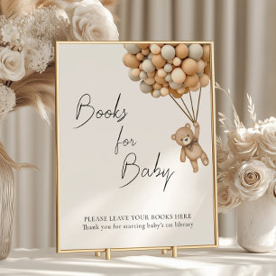 Affiche Bearly Wait Balloon Baby shower Livres pour bébé