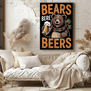 Affiche Bears Bere Beers Illustration festive
