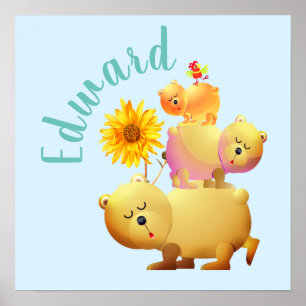Affiche Bears, Rooster & Sunflower Tower