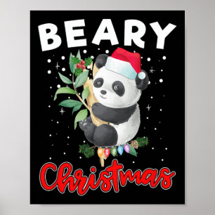 Affiche Beary Joyeux Noël Pour Panda Les Amateurs D'Ours D