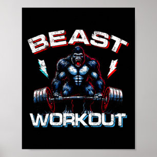 Affiche Beast Silverback Deadlift Gym plaisanteries Gorill