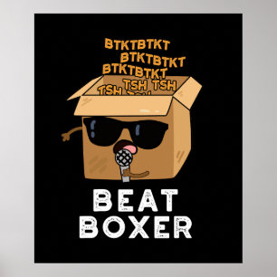 Affiche Beat Boxer Funny Beatboxbox Pun Dark BG