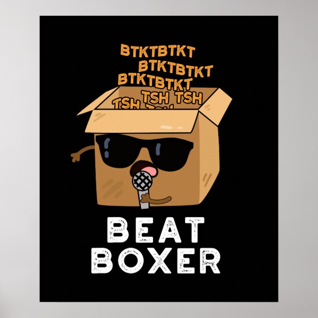 Affiche Beat Boxer Funny Beatboxbox Pun Dark BG (Devant)
