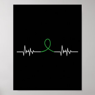 Affiche Beat cardiaque au ruban vert - Sensibilisation à l