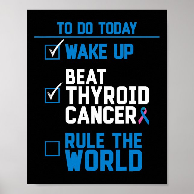 Affiche Beat Thyroid Cancer Rule The World Fun Citation (Devant)