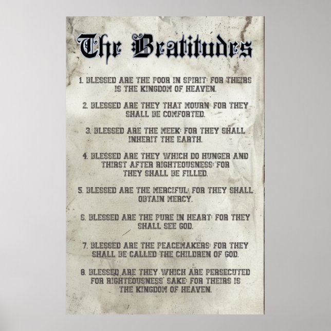 Affiche Béatitudes Évangile de Matthieu Sermon sur le Mont (Devant)