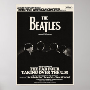 Affiche beatles, rock classique, groupe vintage, musique b