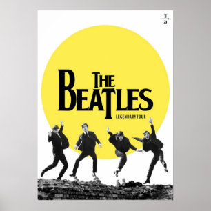 Affiche beatles, rock classique, groupe vintage, musique b