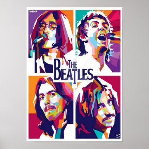 Affiche beatles, rock classique, groupe vintage, musique b