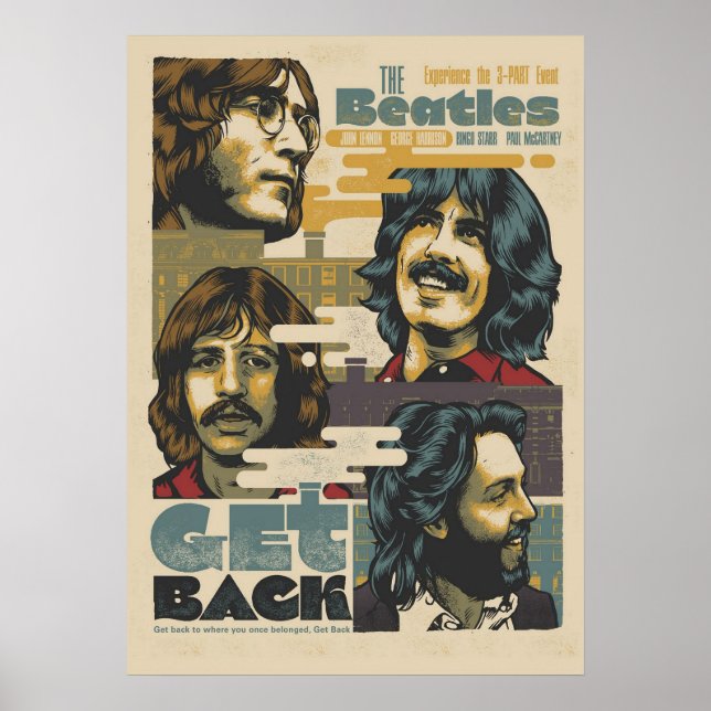 Affiche beatles, rock classique, groupe vintage, musique b (Devant)