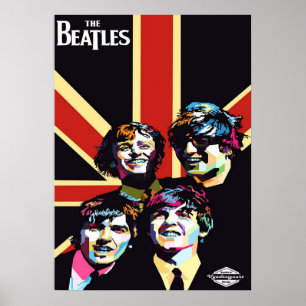 Affiche beatles, rock classique, groupe vintage, musique b