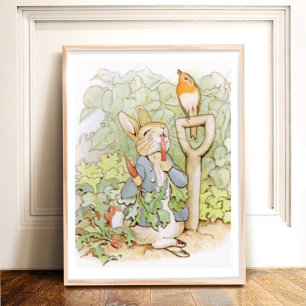 Affiche Beatrix Potter du conte de Pierre le lapin