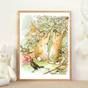Affiche Beatrix Potter du conte de Pierre le lapin