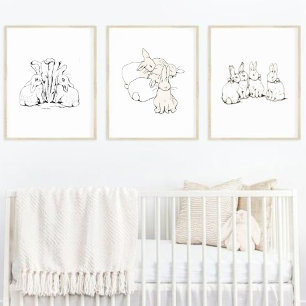 Affiche Beatrix Potter Simple Bunny Sketch Nursery