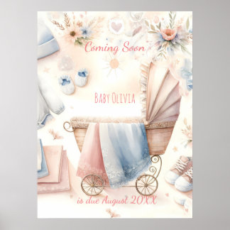 Affiche Beau à venir bientôt faire-part