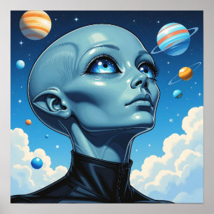 Affiche Beau Alien extra-terrestre Être