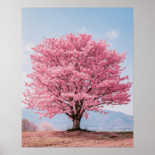 Affiche Beau arbre à fleurs de cerisiers