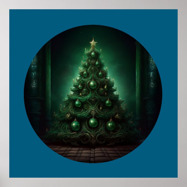 Affiche Beau arbre de Noël de style baroque (Devant)