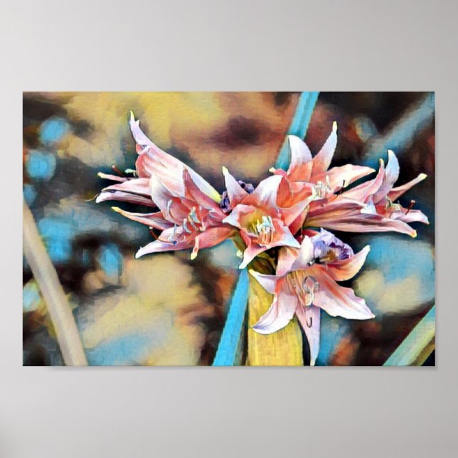 Affiche Beau art Abstrait rose printanier (Devant)