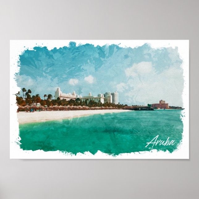 Affiche Beau Aruba Tropical Island Travel (Devant)
