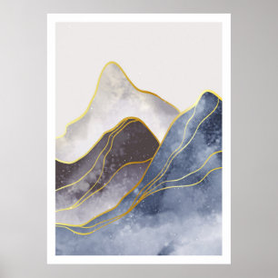Affiche Beau bel art de ligne dorée
