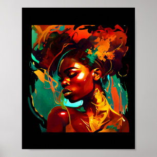 Affiche Beau Black Art African American Woman Peinture
