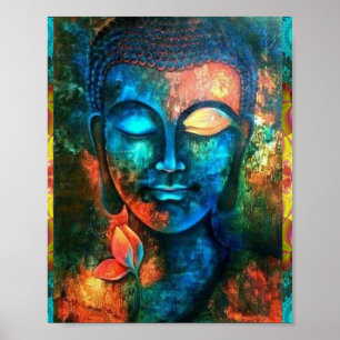 Affiche Beau Bouddha coloré