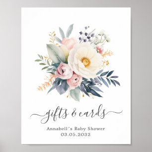 Affiche Beau bouquet de fleurs, baby shower