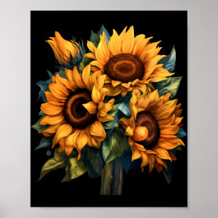 Affiche Beau bouquet floral de tournesol