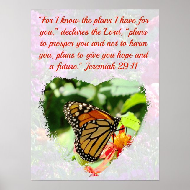 AFFICHE BEAU BUTTERFLY JEREMIAH 29:11 PLANS D'ESPOIR (Devant)
