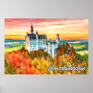 Affiche Beau Château de Neuschwanstein, Allemagne