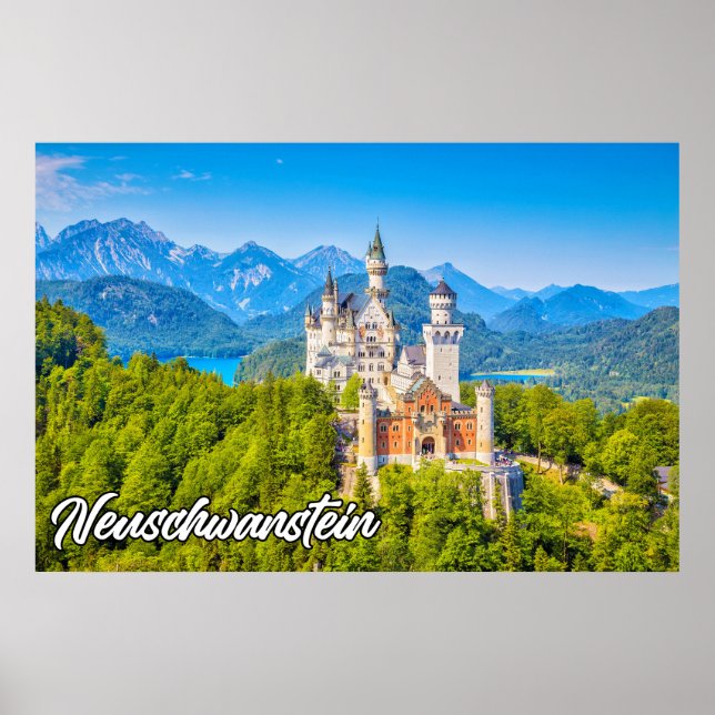 Affiche Beau Château de Neuschwanstein, Allemagne (Devant)