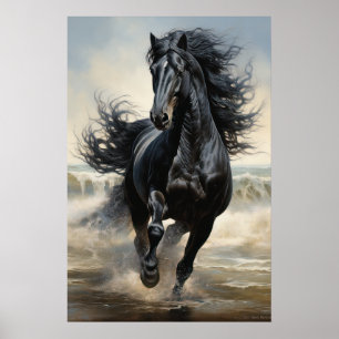 Affiche Beau Cheval Noir