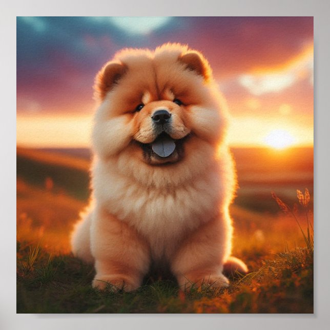 Affiche beau chiot de Chow Chow (Devant)