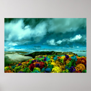 Affiche Beau ciel de roches colorées art