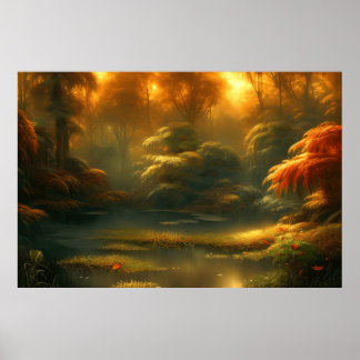 Affiche Beau classique paysage serein petit creek pos