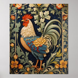 Affiche Beau Coq Vintage William Morris Inspiré