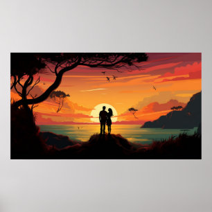 Affiche Beau coucher de soleil