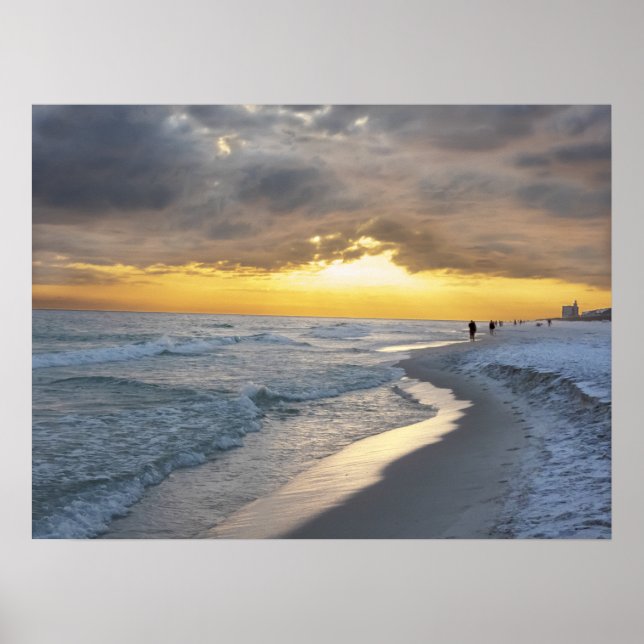 Affiche Beau coucher de soleil à Pensacola Beach, Floride (Devant)