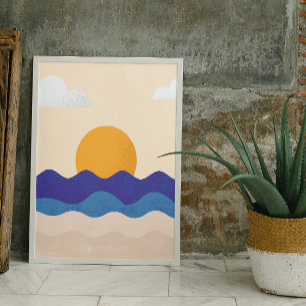 Affiche Beau coucher de soleil au bord de mer Détente