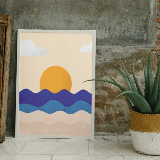 Affiche Beau coucher de soleil au bord de mer Détente (Créateur téléchargé)