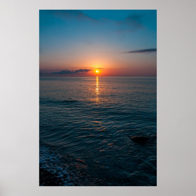 Affiche Beau coucher de soleil en mer. Batumi Géorgie (Devant)