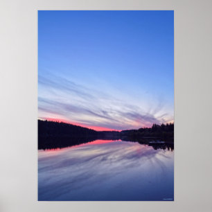 Affiche Beau coucher de soleil sauvage sur le lac Photo