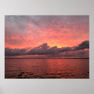 Affiche Beau coucher de soleil sur le lac Eustis dans le c