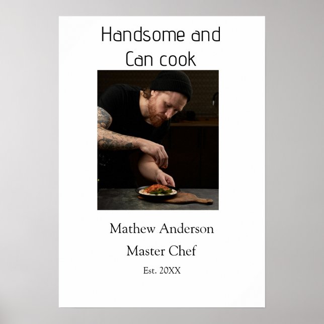 Affiche Beau et peut cuisiner ajouter nom master chef date (Devant)